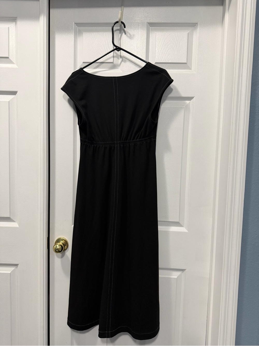 NWT Max Studio London Black Contrast Stitch Fit & Flare Midi Dress Size S - Picture 3 of 6